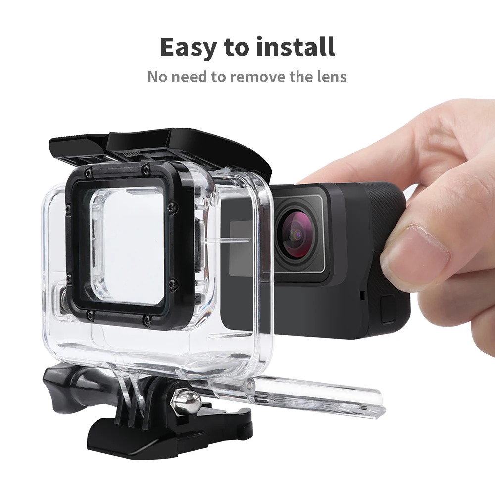 Водонепроницаемый подводный чехол RuigPro 45 м для GoPro Hero 7 6 5 черный защитный дайвинга