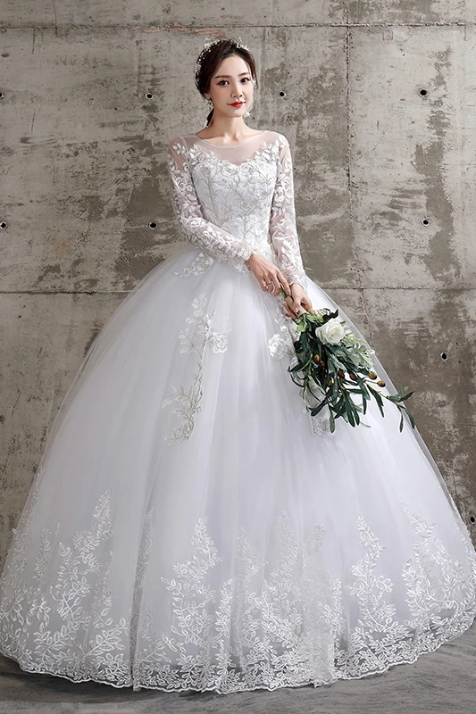 Wedding Dress 2022 New Birde Long Sleeve Ball Gown Luxury Lace Wedding Dresses Vestido De Noiva Robe De Mariee Plus Size 6 Wedding Dress 2022 New Birde Long Sleeve Ball Gown Luxury Lace Wedding Dresses Vestido De Noiva Robe De Mariee Plus Size 6