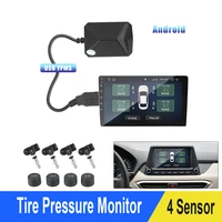 usb android tpms tire pressure monitoring system display alarm system 5v internal sensors navigation car radio tire accessories