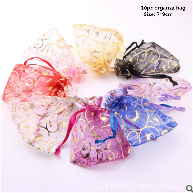 

10pc Transparent Organza Bag DIY Wedding Decoration Packaging Gift Bag Jewelry Storage Bag Baby Shower Decorations Mariage.8z