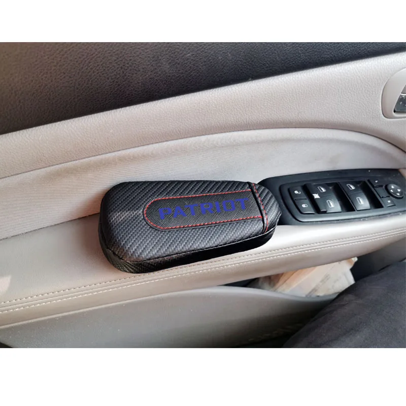 

For Jeep Patriot 1pc Carbon Fiber Leather Auto Leg Cushion Knee Pad Car Door Arm Pad Car Accessories Vehicle Protective