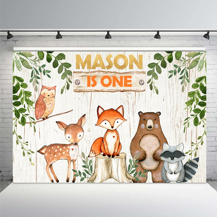 7x5ft винил лесной Baby Shower фон для фотографирования с изображениями цветов и