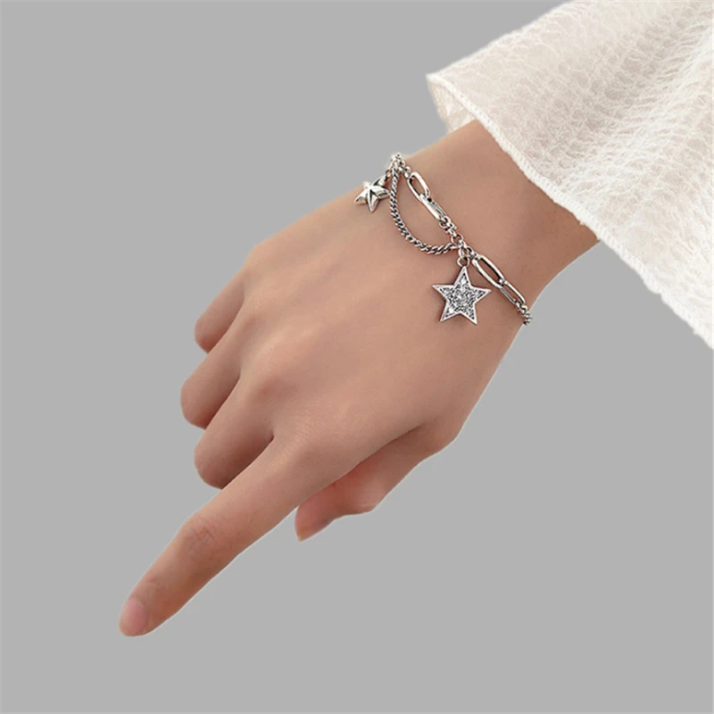 Корейская мода в стиле хип-хоп рок панк стиль два искусственных звеньев цепочка