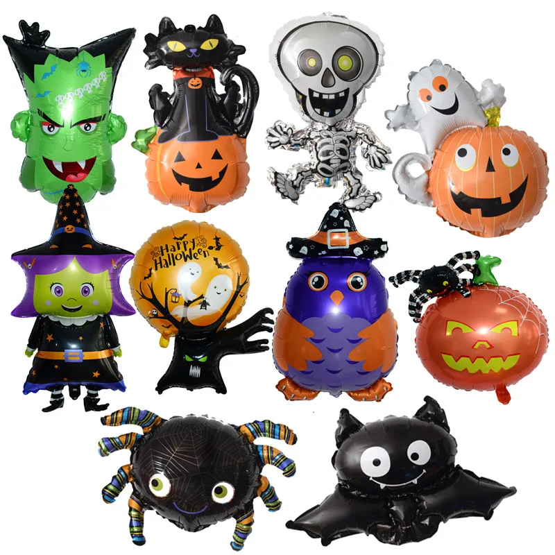 2 шт Мини Хэллоуин воздушные шары Тыква паук Голова монстра череп алюминиевая пленка воздушный шар вечерние