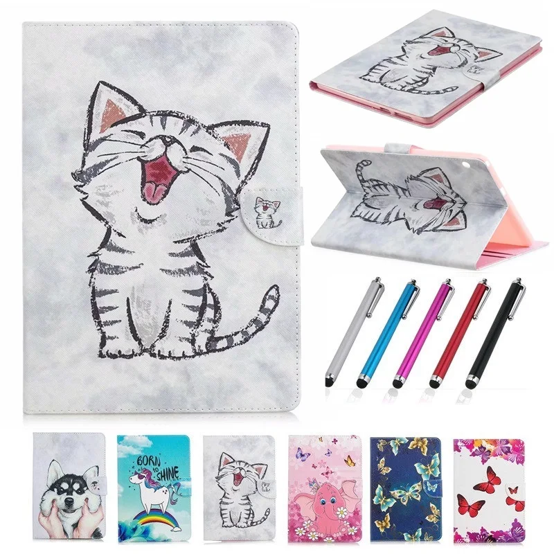 Kawaii Единорог кошка щенок чехол для SM-T580 Tab A6 10,1 Чехол-чехол для samsung Galaxy Tab A 10,1 T585 T587 чехол для планшета