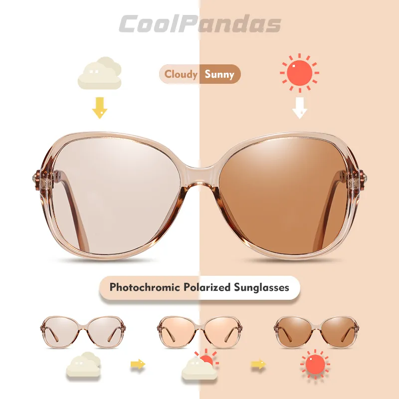 2022 Photochromic Sunglasses Women Polarized Chameleon Glasses Driving Tinted Goggle Anti-glare Sun Glasses lunette soleil femme