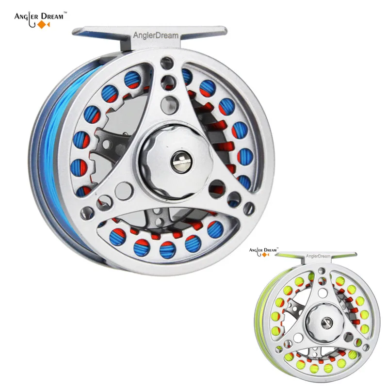 Рыболовная катушка для ловли нахлыстом ANGLER DREAM с леской Combo большая алюминиевая