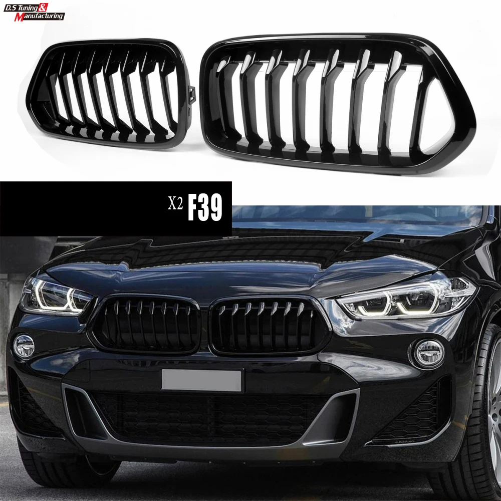 

Glossy Black Kidney Grille Replacement for BMW X2 F39 (2018+) | Great FItment, High Gloss Finish, UV Cut