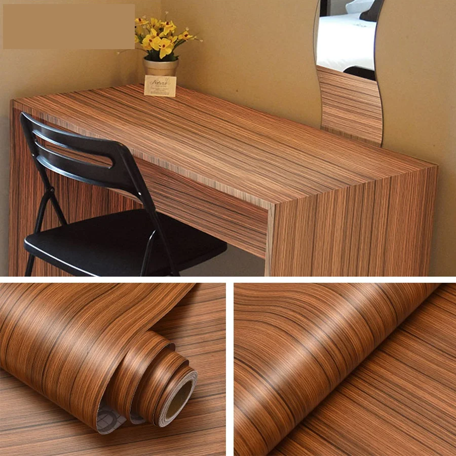 

Vintage Self Adhesive Wood Grain Vinyl Wallpaper DIY Furniture Desktop Cupboard Door Refurbished Waterproof Stickers Home Decor