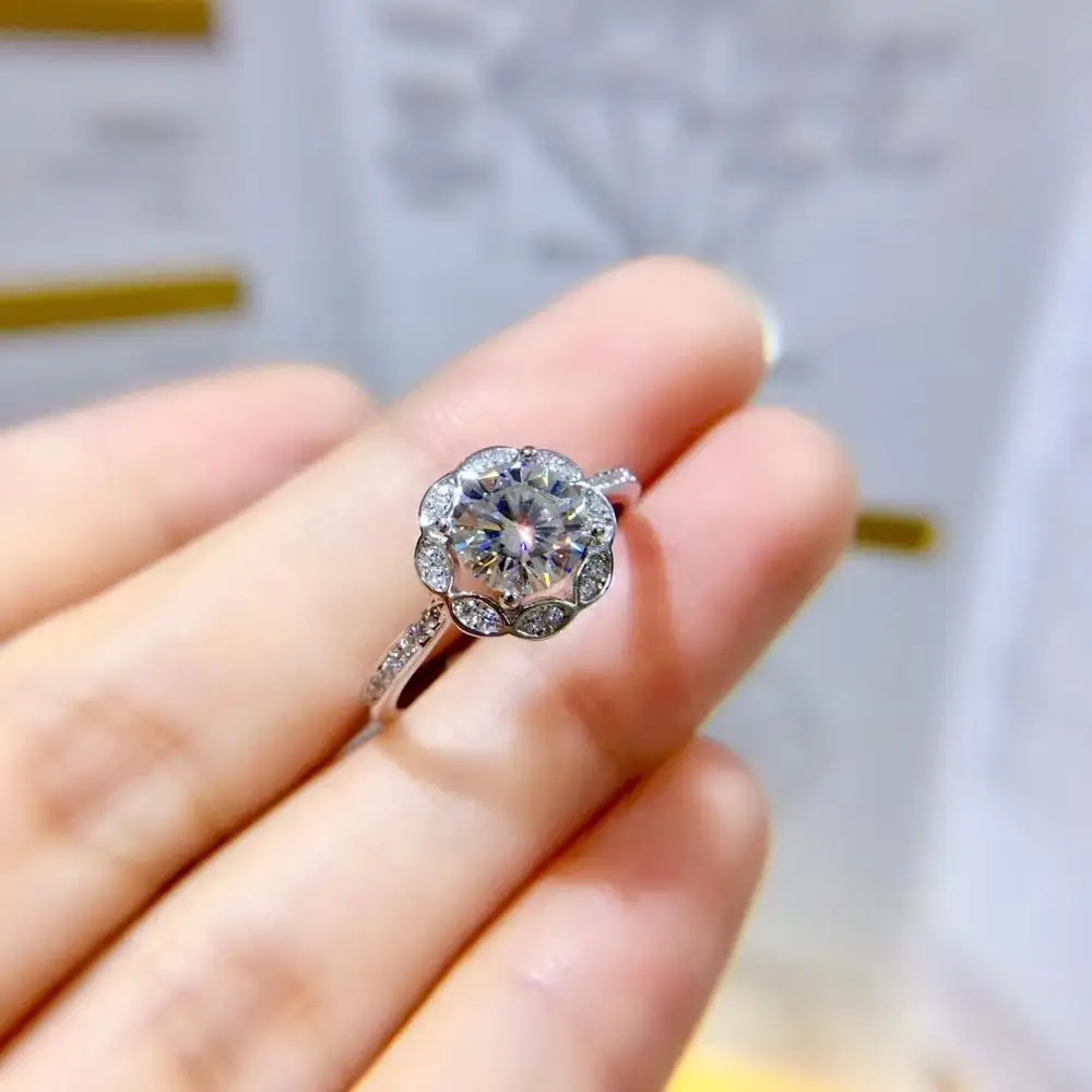 Новый стиль трещинный Муассанит кольцо с драгоценным камнем для женщин