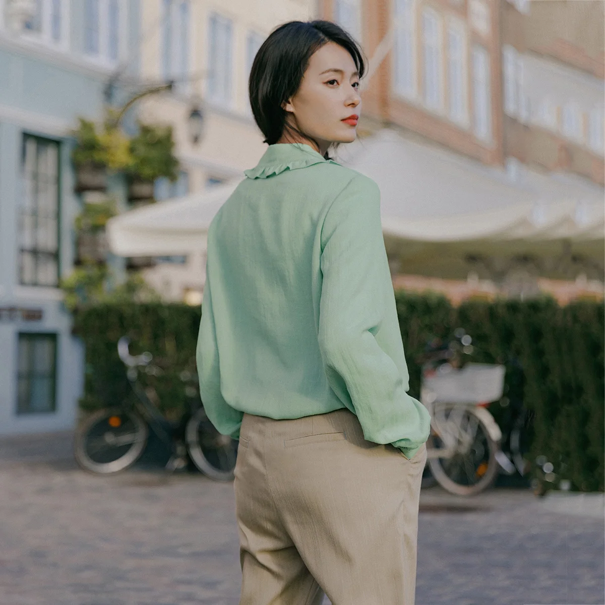 INMAN Весна 2020 Новое прибытие литературная ретро-кукла воротник двубортная блузка