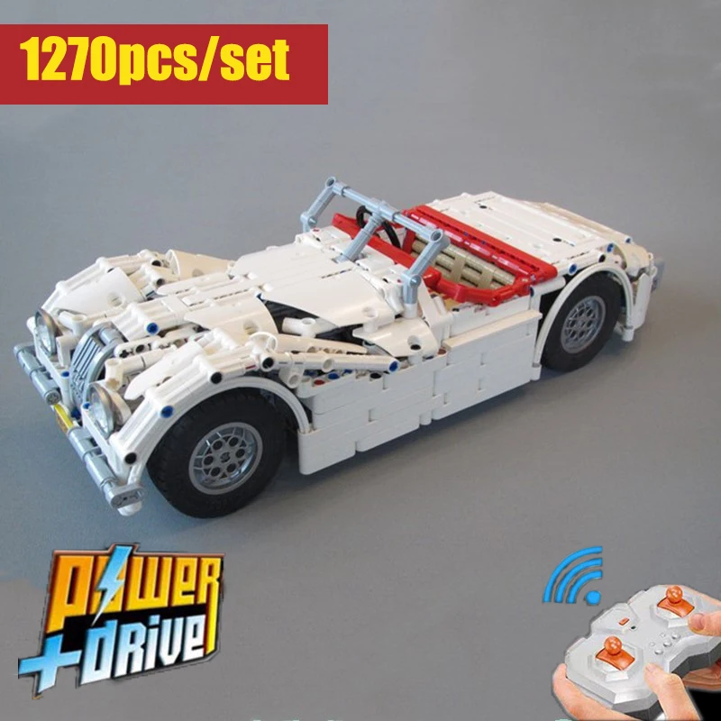 

New RC Classic Racing Classic Jaguar Roadster Car Fit Lepinings moc-10690 HighCity Model Building Blocks Kid Boy Gift Toy