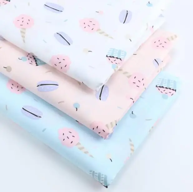 50*160 см мультфильм Мороженое Торт печатных хлопчатобумажная ткань материалы