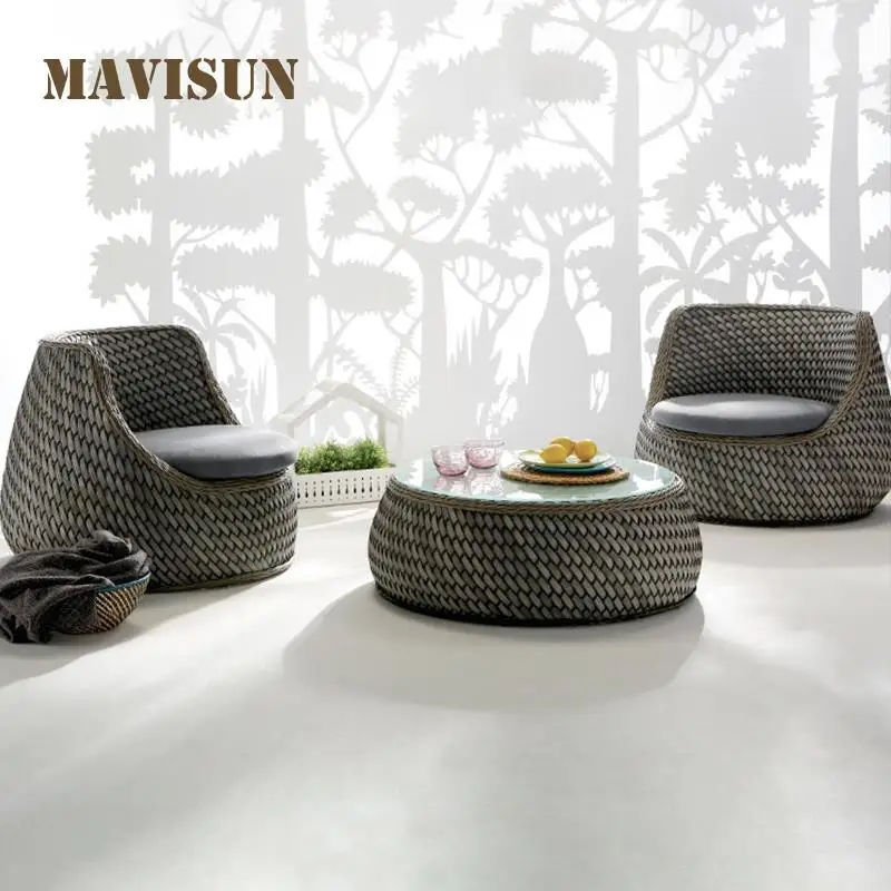 

Industrial Style Sofa Chair Rattan Garden Furniture Set Sun Lounger Terrace Courtyard Waiting Hotel Sofas Great Chaise Lounge