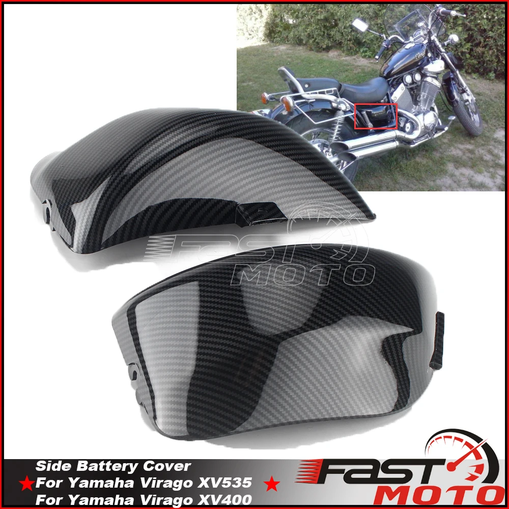 

2Pcs ABS Motorcycle Left Right Fairing Battery Side Cover Install Protective Battery Shell For Yamaha XV535 VX535S Virago XV400