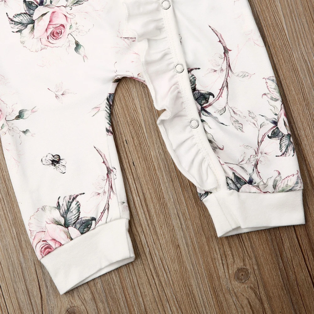 

Infant Baby Girl Clothes Long Sleeve Ruffle Romper Jumpsuit Outfit