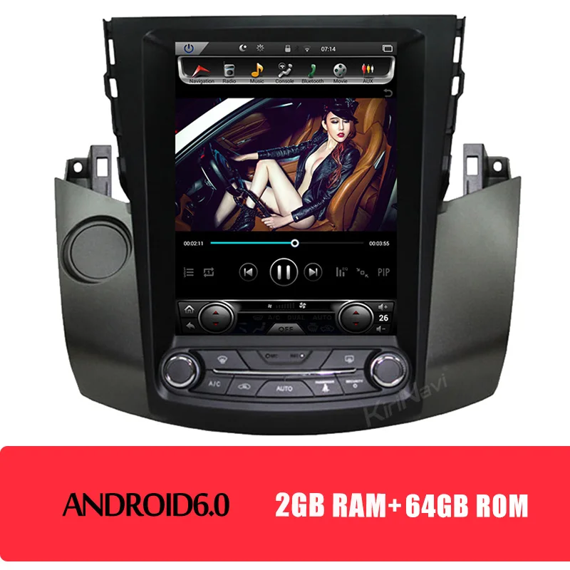 Android Car Radio KiriNavi вертикальный экран Tesla стиль 10," Android 8,1 Автомагнитола для Toyota Rav4 Gps навигация автомобильный мультимедийный плеер 2006-2012 - Цвет: Android Car Radio