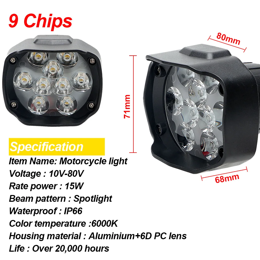 Светодиодный светильник 6000k рабочий Точечный автомобильный налобный мотор