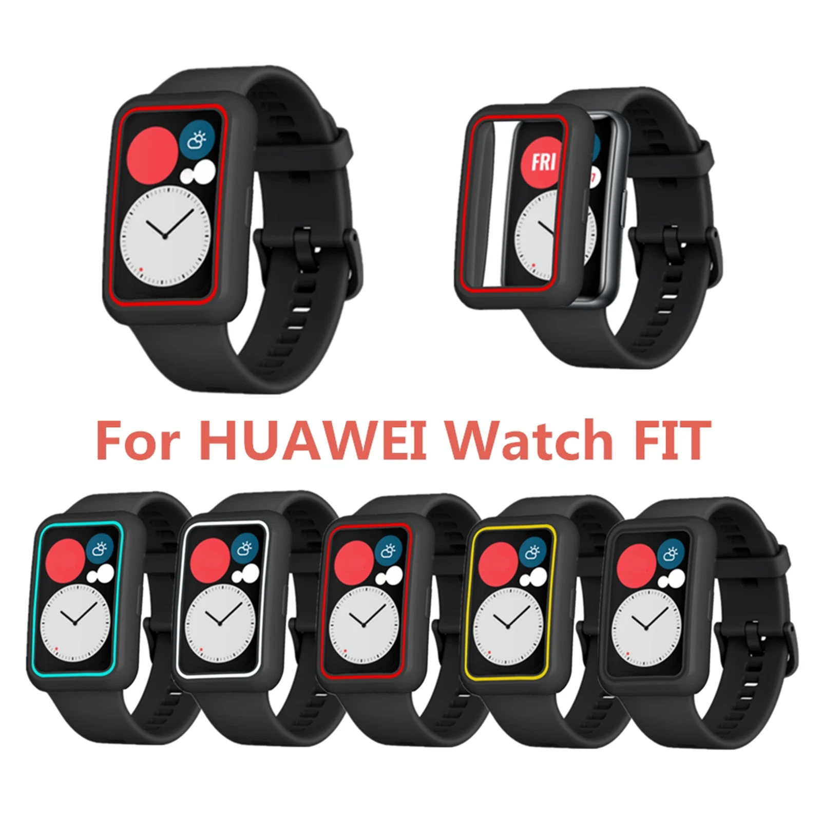 

For HUAWEI Watch FIT Smart Watch TPU Soft Protective Shell Cover Smart Accessories Protective Case Cover Protector