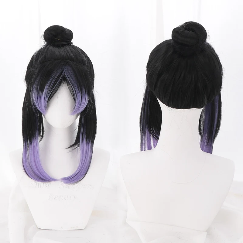 

Demon Slayer Kochou Shinobu Cosplay Wig Gradient Purple Kimetsu No Yaiba Synthetic Hair For Adult Halloween