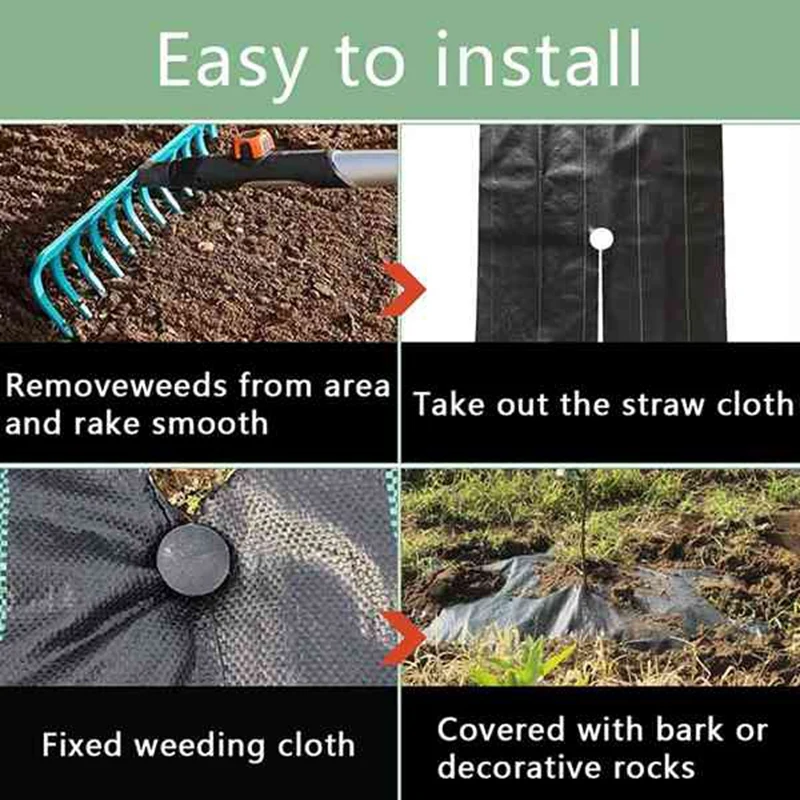 

10Pcs 100x100cm Weed Barrier Fabrics Heavy Weed Barrier Landscape Fabrics for Outdoor Gardens