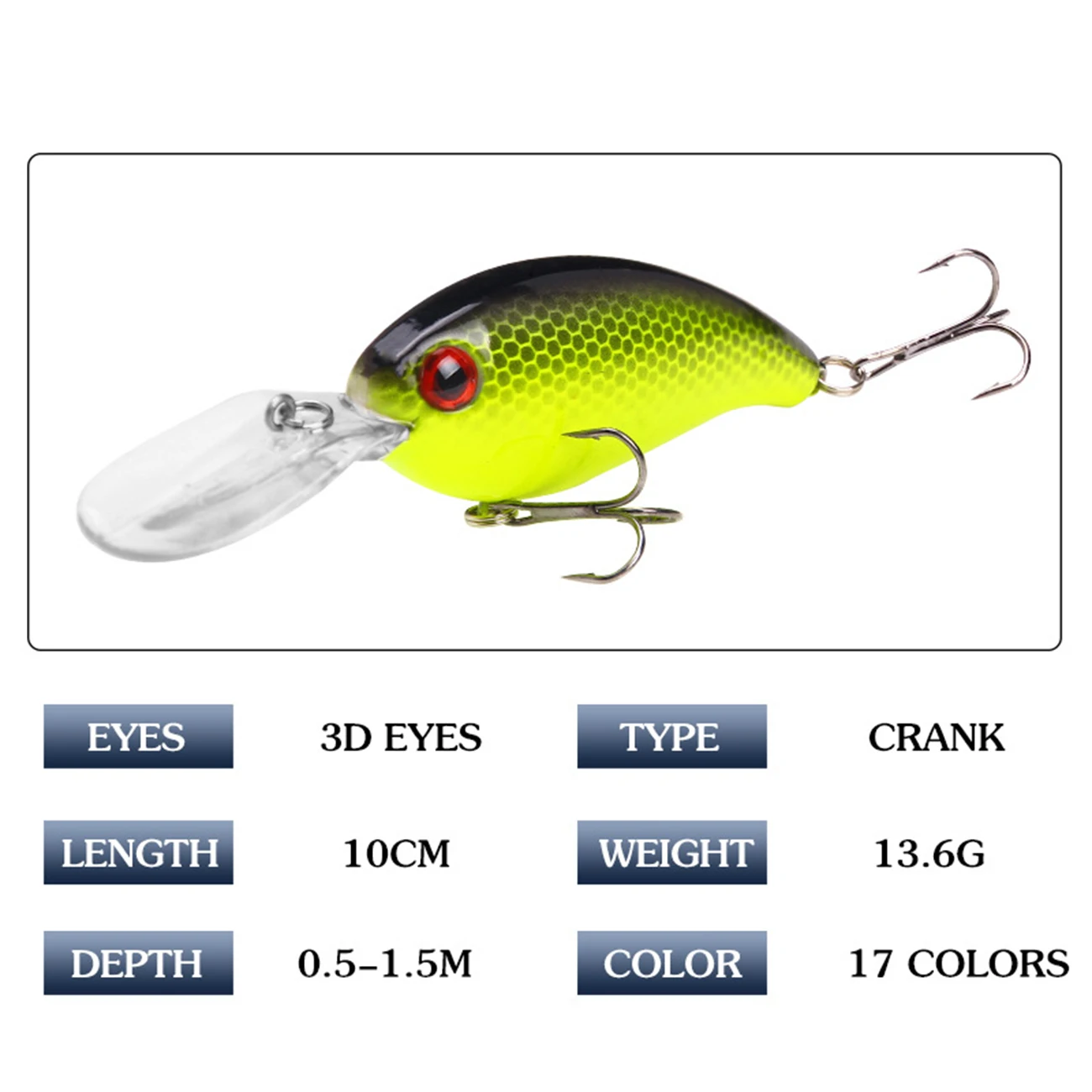 

1Pcs Crank Fishing Lures 10cm/13.6g Long Tongue Minnow Deep Water Hard Wobbler Bait Artificial Crankbait For Bass Pesca Tackle