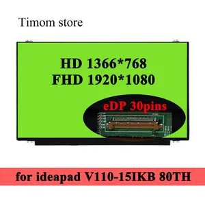 for v110 15ikb 80th lenovo ideapad 15 6 lcd wled notebook screen replacement universal 1366768 19201080 edp 30 pins slim panel free global shipping