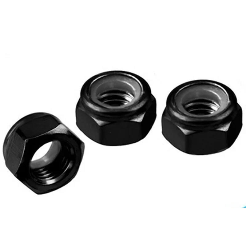 

2-30Pcs DIN985 Black Carbon Steel Nylon Self-locking Hex Nuts M3 M4 M5 M6 M8 M10 M12 M16 Locknut Slip Lock Nut