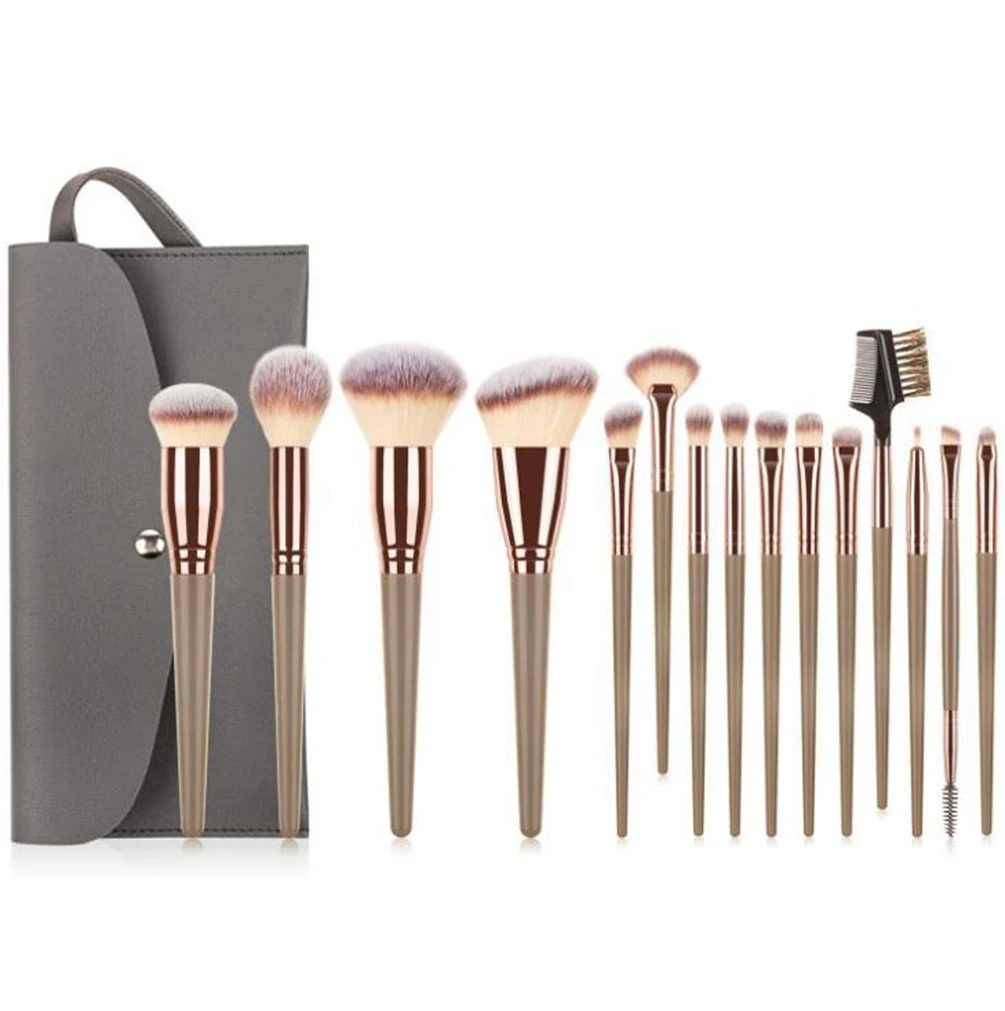 

15 Pcs Black Makeup Brushes Set Natural Hair Brushes Foundation Powder Eyebrow Contour Eyeshadow Make Up Brushes maquiage