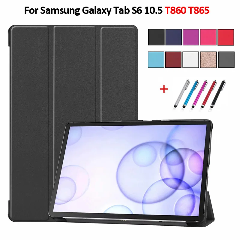 Чехол для Samsung Galaxy Tab S6 T860 SM T865 10 5 '' умный чехол планшета чехол|Чехлы планшетов и
