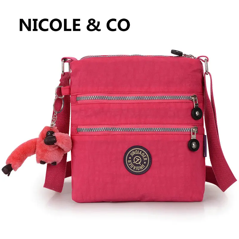 

NICOLE & CO 2021 Fashion New Women Casual Waterproof Shoulder Messenger Bag Nylon Cloth Lady Outdoor Shopping Storage Phone Bag