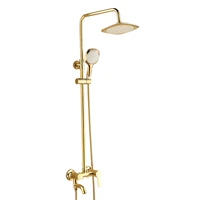 gold plated bathroom bathtub faucet adjustable handheld shower head faucet mixer tap bathroom shower set