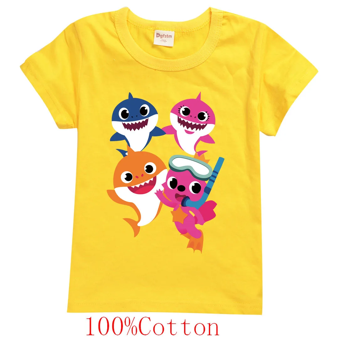 

Short Sleeve T-shirt Boys and Girls Children's Cotton Bottomed Shirt Baby Half Sleeve T-shirt 2021 New Shark Children's Summer