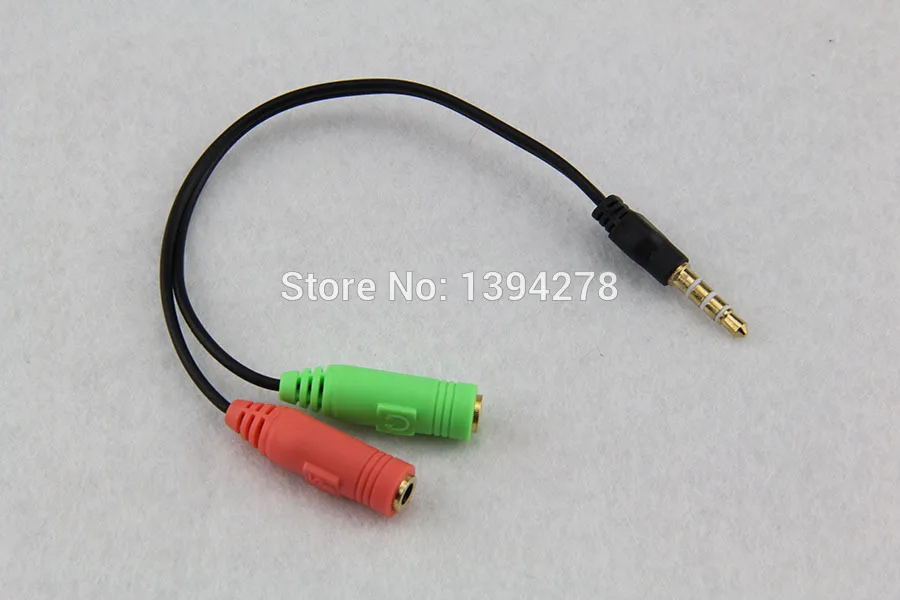 2 to 1 Audio Cable Adapter Line conversion head into two mobile phone headset computer mp3 player game box microphone turn 50pcs |