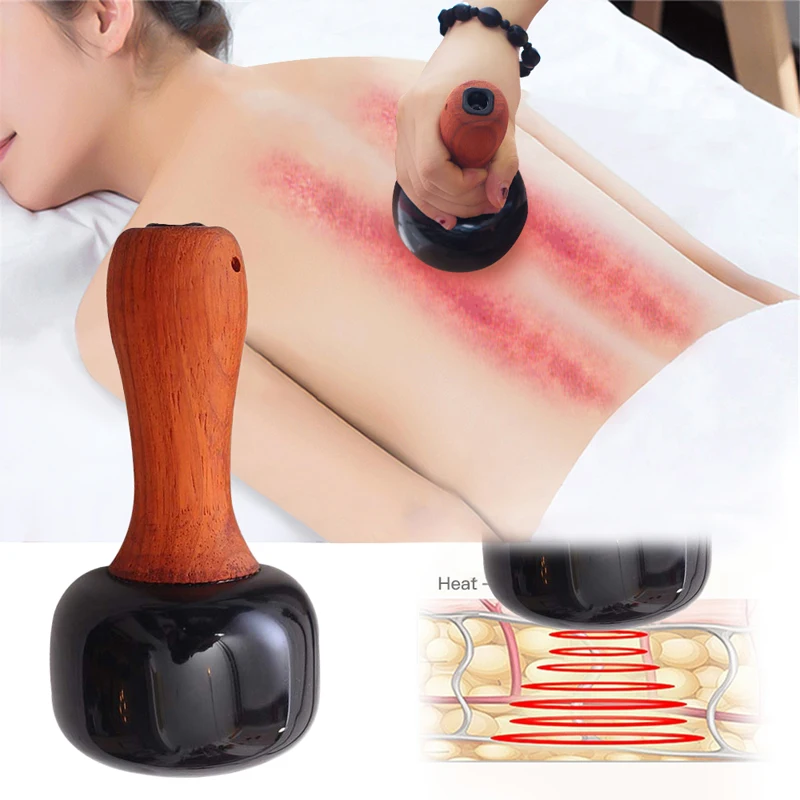 Natural Energy Stone Electric Massager Gua Sha Muscle Relax Back Massage Relief Pain Bianstone Tai Chi Ball Meridian Health Care