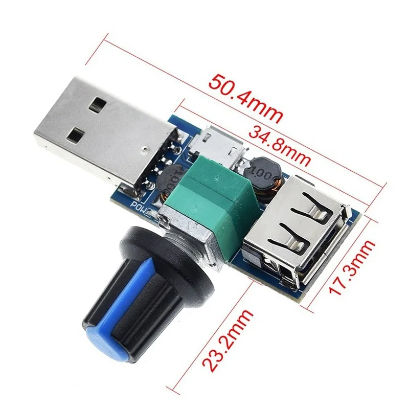 DC 5V Micro USB Fan Governor Wind Speed Controller Air Volume Regulator Cooling Mute Multifunction Noise Reduction Switch Module