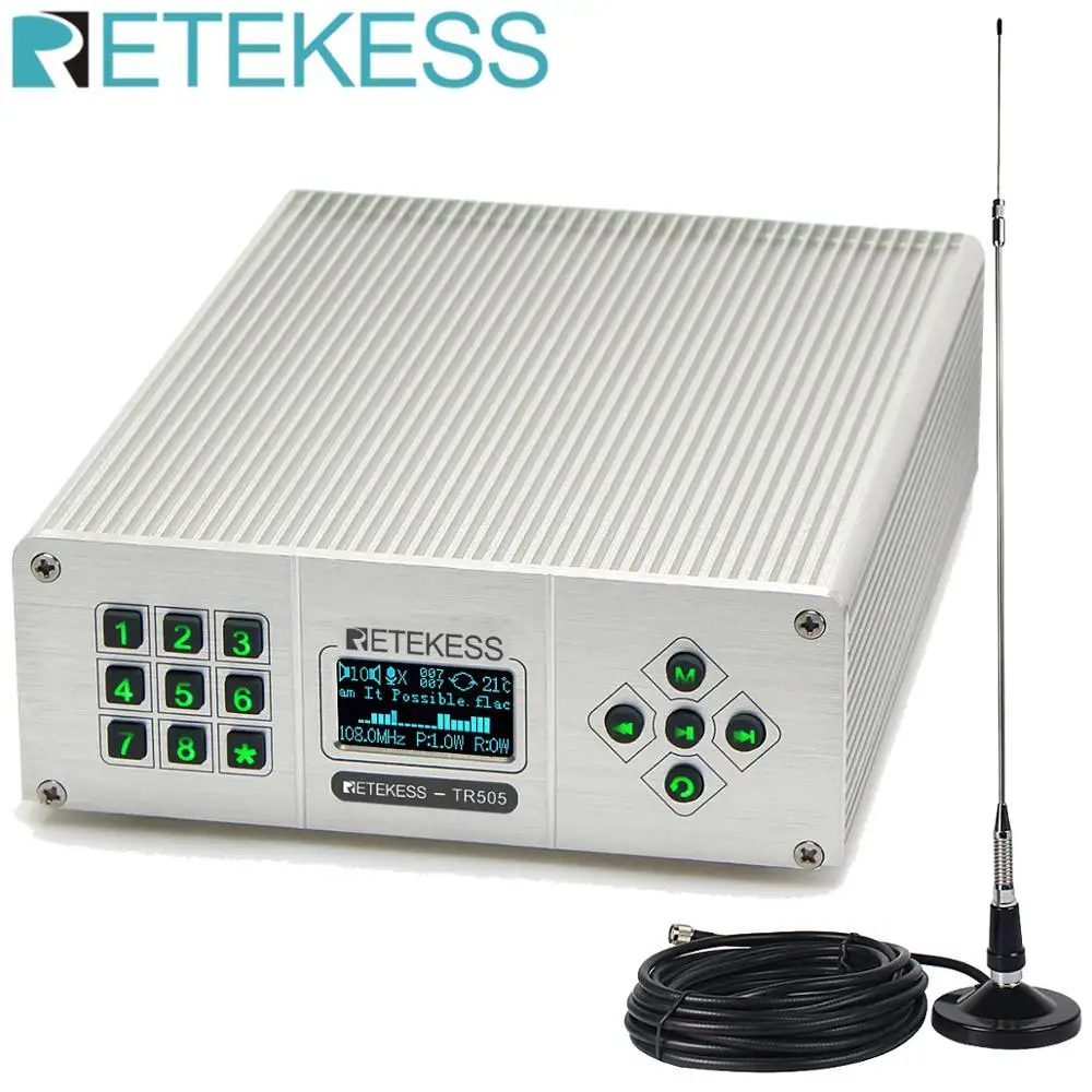 Retekess TR505 25 Вт PLL fm-передатчик мини радиостанция Беспроводная Музыка вещание+ мощность+ антенна автомобильный кинотеатр кампус вещания