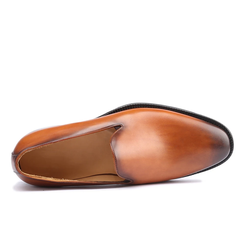 Мужские повседневные туфли из натуральной кожи роскошные Лоферы ручной работы в