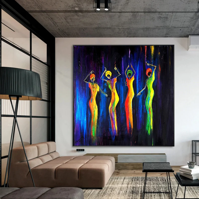 

African Art Abstract Woman Portrait Oil Painting on Canvas Prints Cuadros Wall Art Poster Scandinavian Picture Office Home Decor