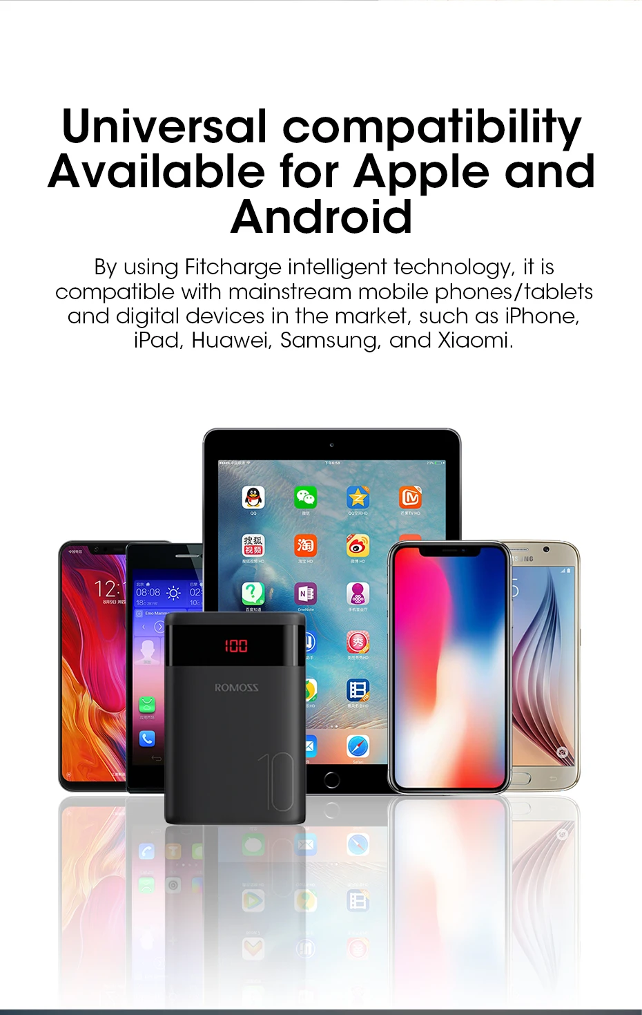 ROMOSS Ares 10 10000 мАч Внешний аккумулятор с двойным usb-портом внешний аккумулятор Размер портативное зарядное устройство для планшета iPhone