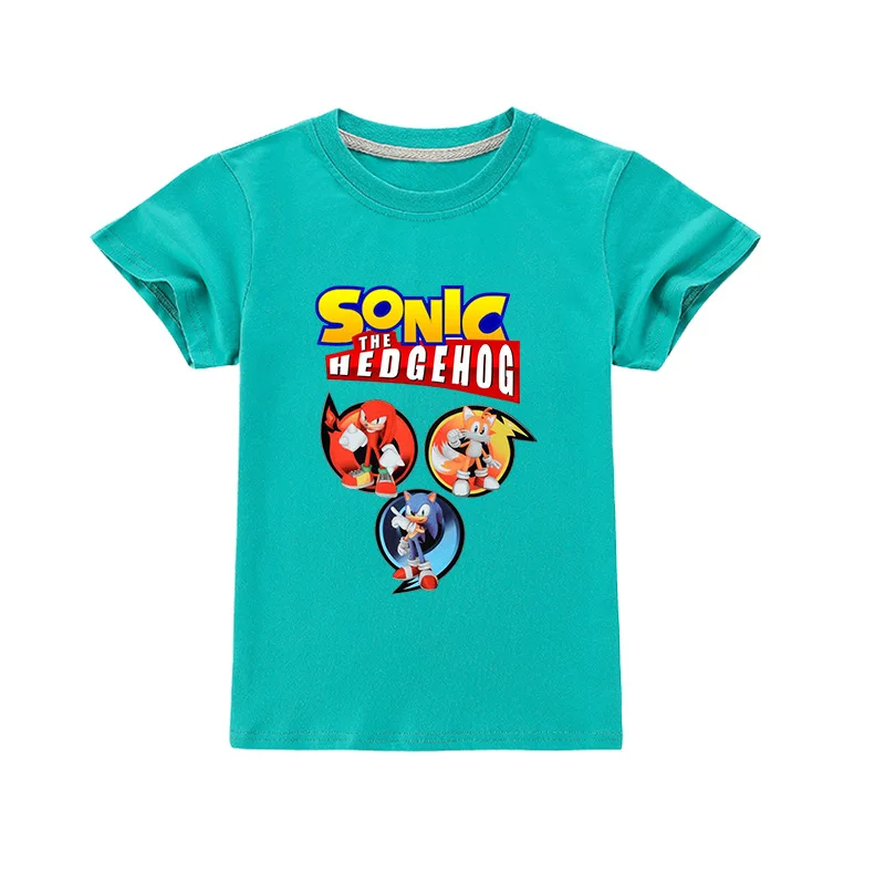 

Kids Sonic The Hedgehog Cartoon Clothes Boys Cotton Causl Shirts for Teenage Girls T-shirt Children Fashion Bing Summer Tops
