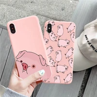 phone case for iphone x xs max xr for iphone 11 12 13 pro max 6s 7 8 plus se 2020 soft silicone pink cartoon pig cover funda