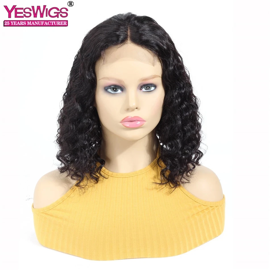 Yeswigs перуанские глубокие свободные волнистые пряди волос с закрытием 4 шнурка не
