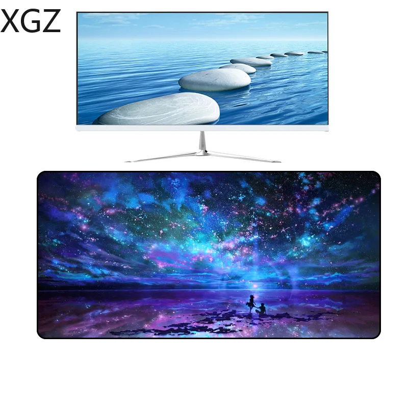 Большой коврик для мыши XGZ черный нежный компьютерного стола с застежкой по краю