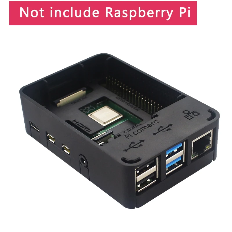 Raspberry Pi 4 чехол ABS корпус черный корпус совместимый вентилятор охлаждения для Raspberry Pi 4 Модель B