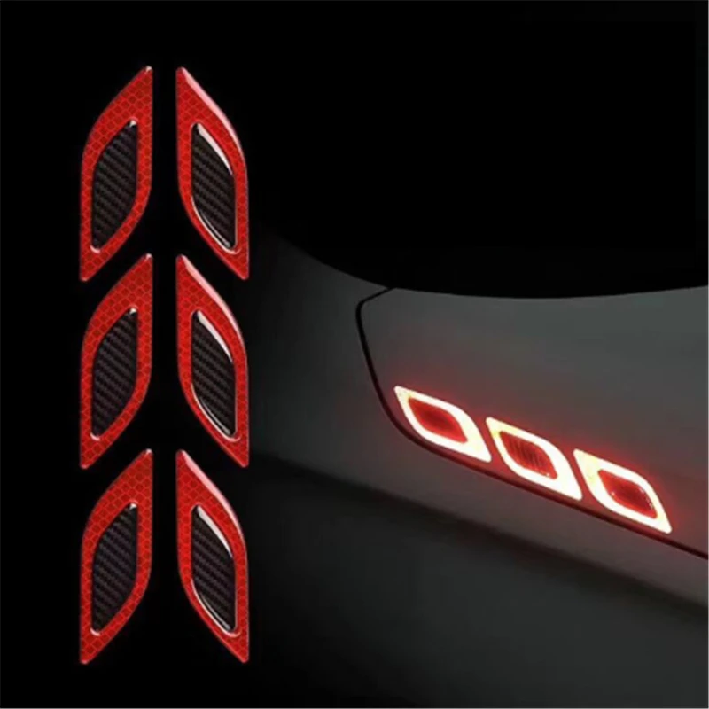 

6pcs/Set Car Reflective Stickers Anti-Scratch Safety Warning Sticker for Truck Auto Motor Exterior Decorative Accessories