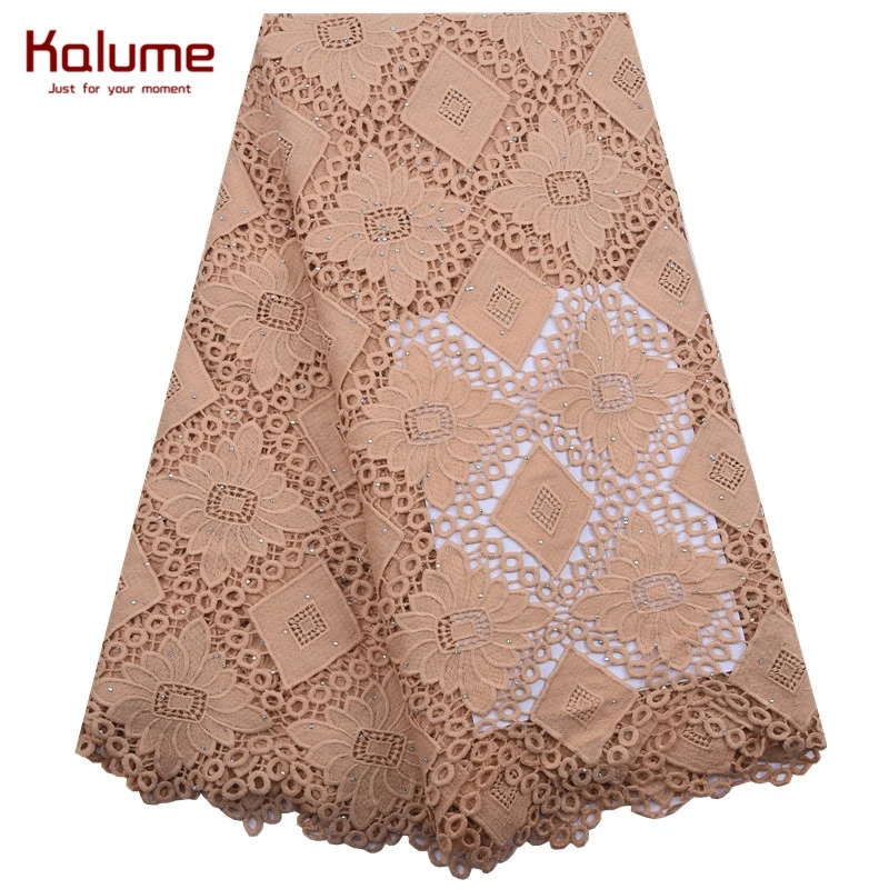 Kalume Новая Мода Африканский гипюр сетка шнур кружевная ткань в нигерийском стиле