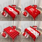 Красная рождественская новая водонепроницаемая скатерть с мультяшным изображением праздников Лось серии свадебное украшение скатерти