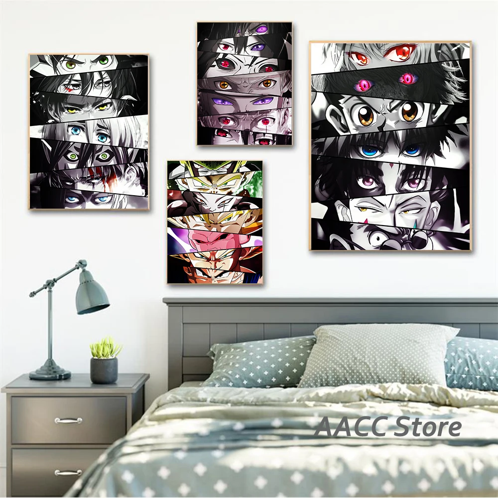 

Japanese Anime Character Eyes Canvas Prints Painting Art Wall Poster and Prints Picture for Kids Room Home One Piece Decoration