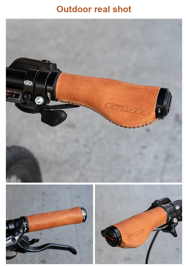

GUB G-611 Human Meatball Mountain Bike Handle Cover Vice Handle Ox Horn Ergonomic Leather Knitting Bicycle Grips